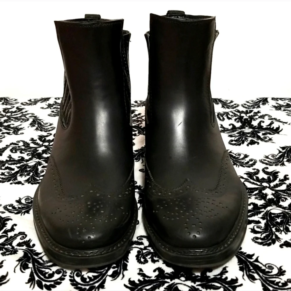 KENNETH COLE REACTION Men's Make A Splash Black Rain Shoe / Rainboots